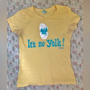 Rare Hollister “it’s no yolk” pun baby tee.